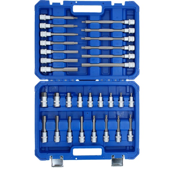 Steckschlüssel-Satz im blauen Werkzeugkoffer