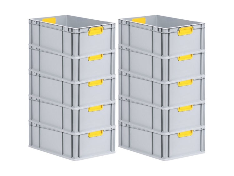 PROREGAL Eurobox Nextgen Color HxBxT 22 x 40 x 60 cm 44 Liter Griffe Gelb Geschlossen Verstärkter Boden Eurobehälter Transportbox
