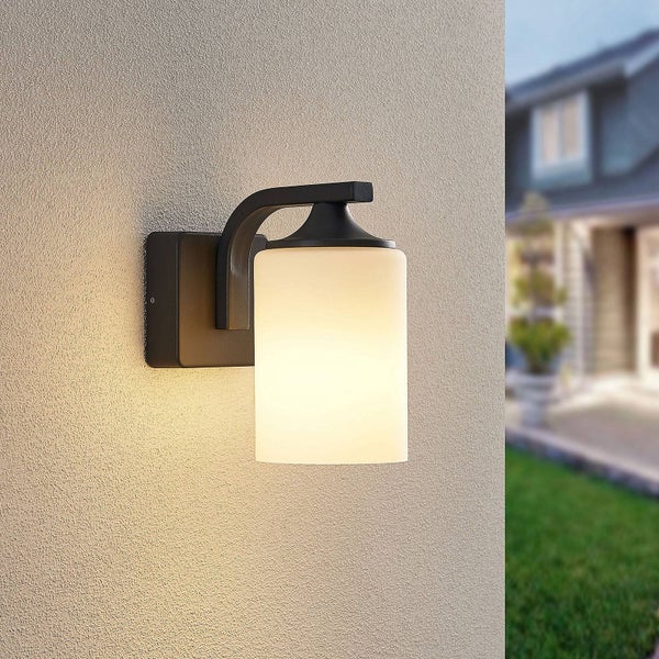 Lindby Wandleuchte außen Yannis (Modern) in Alu aus Aluminium (1 flammig, E27) - Außenwandleuchten Wandlampe Led Außenlampe Outdoor für Außenwand/Hauswand Haus Terrasse & Balkon