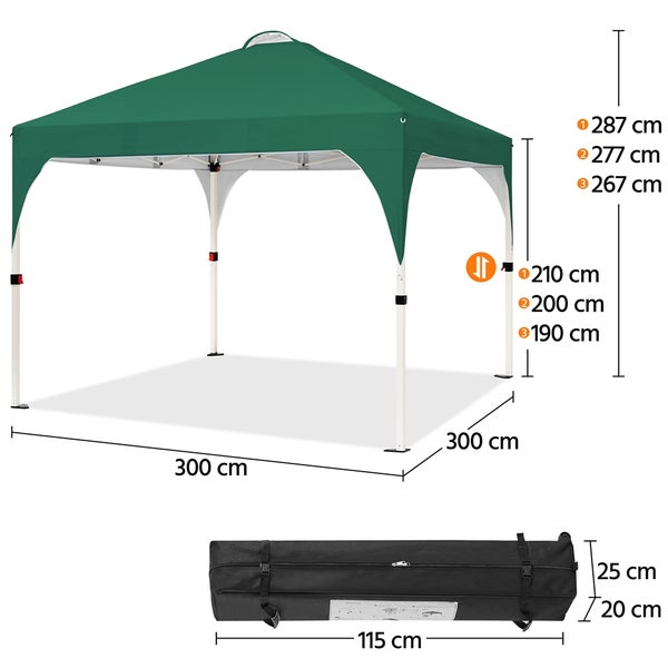 Faltpavillon mit Maßen