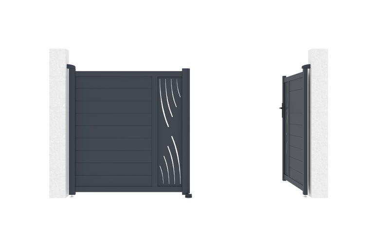Doppelflügeltor aus Aluminium 3m VELETA 300B160 Grau