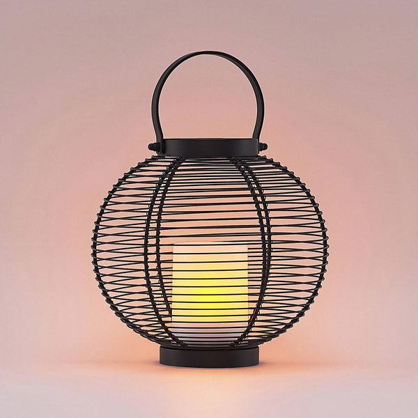 Lindby LED Solarleuchte (Laterne) Mairuna (spritzwassergeschützt (Modern) in Schwarz aus Metall (1 flammig, ) - Dekorationsleuchte Solarlampe