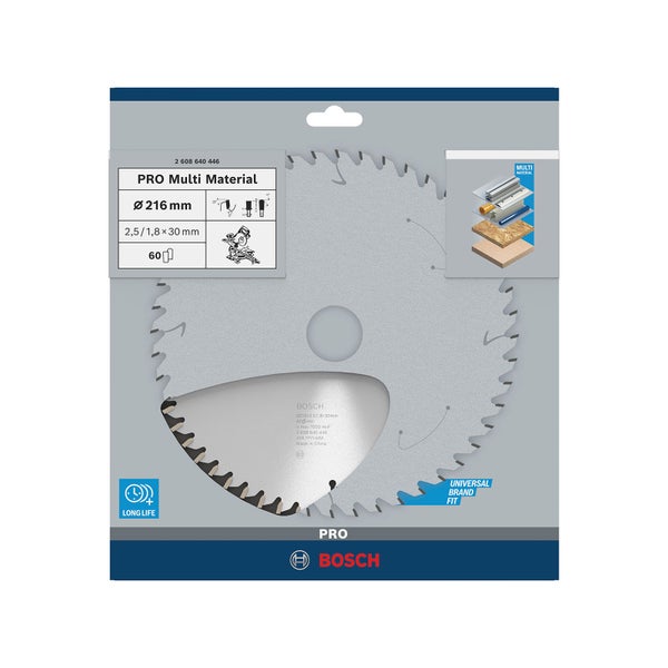 Bosch PRO Multi Material Kreissägeblatt 216 x 2,5 x 30 mm - 2608640446