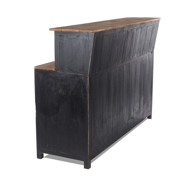 Barschrank  PUREWOOD Recyclingholz massiv, Vintage-Look 09 voodoo - schwarz