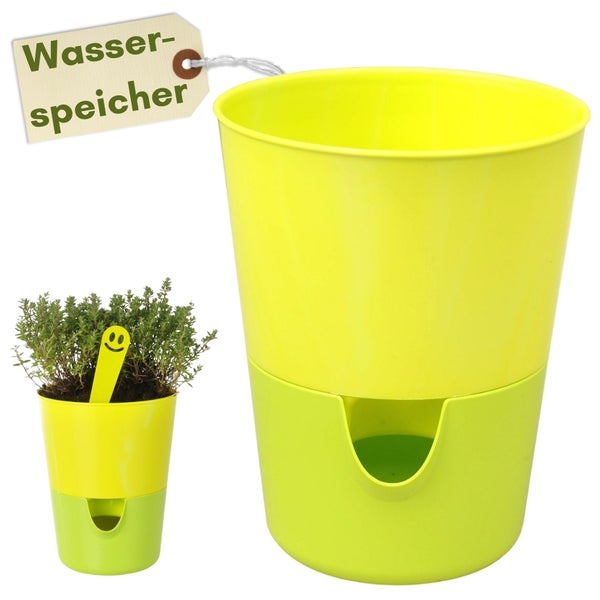 Zwei Blumentöpfe mit Wasserspeicher