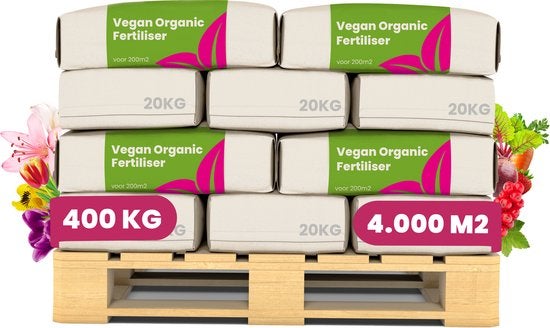 Palette mit veganem Bio-Dünger, 400 kg für 4.000 m²