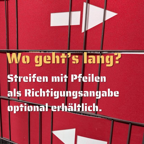 Streifen mit Pfeilen zur Richtungsangabe