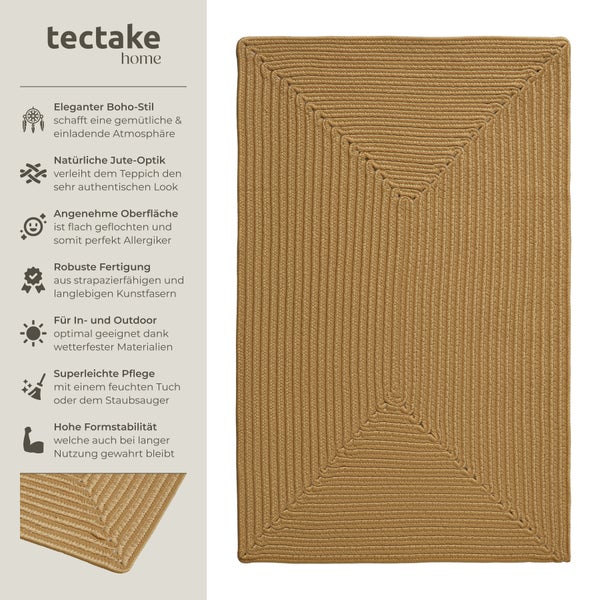 Geflochtener Teppich tectake strapazierfähig und pflegeleicht verschiedene Größen 60 x 90 cm