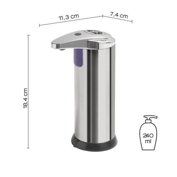 Seifenspender 240 ml aus verchromtem Edelstahl | Chromis
