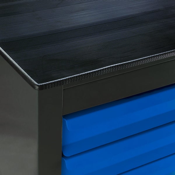 PROREGAL Schubladenschrank Kobra mit 10 Schubladen Gummiauflage HxBxT 90 x 71 x 55 cm Anthrazitgrau Blau