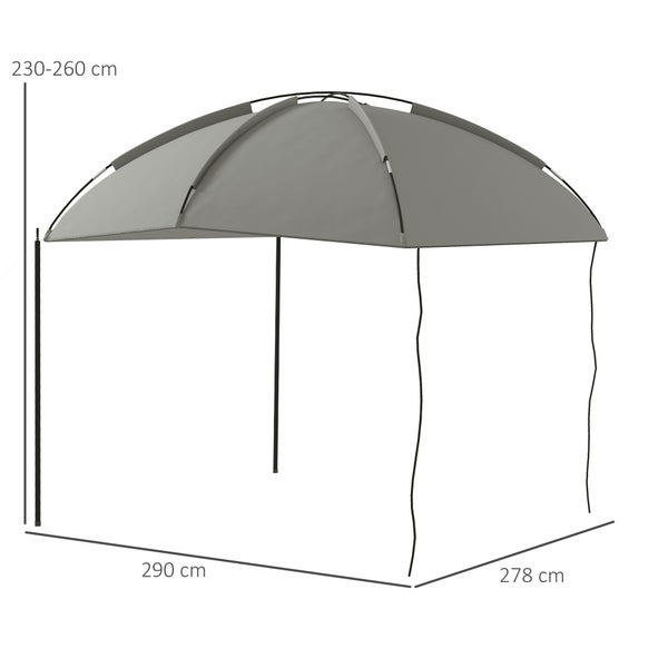 Outsunny Automarkise Wasserdichtes Auto Markisen Zelt, Regenschutz, Sonnenschutz, Leichte Tragbare für Lkw, Wohnmobil, 2,9 x 2,8 x 2,3-2,6 m