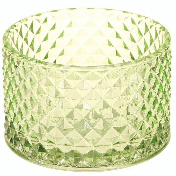 Windlicht aus Glas mit geometrischem Muster