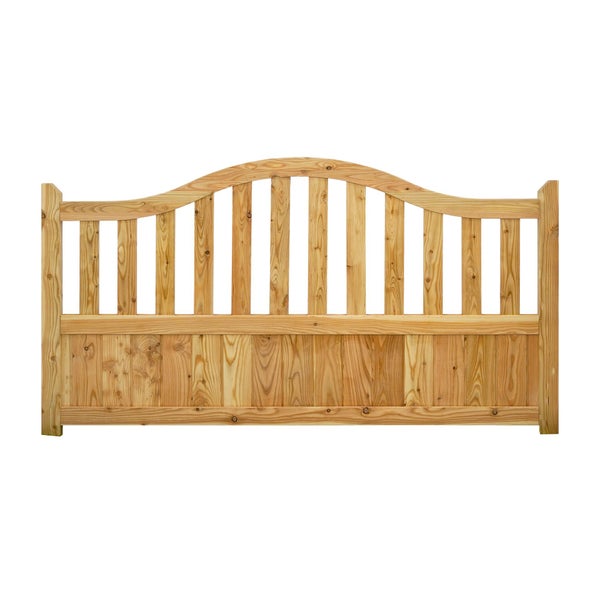 Holzzaun-Element mit Latten und geschwungener Oberkante