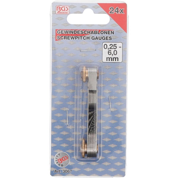 BGS Gewindeschablone 24 Blatt metrisch 0,25 - 6 mm - 3067