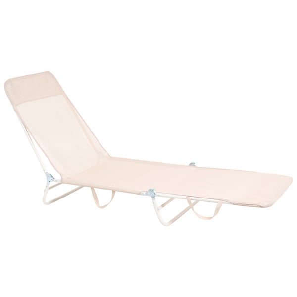 Strandliege mit Textilbespannung und Metallgestell