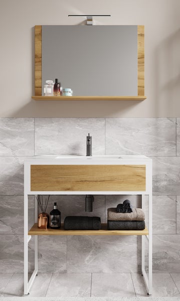 3-tlg. Waschtisch Badmöbel Waschbecken Bitila 80