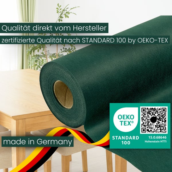 Sensalux Tischdeckenrolle 25m lang aus stoffähnlichem Vlies, 1 m x 25 m Grün