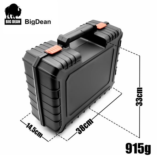 BigDean 2 Stück Maschinenkoffer leer mit Schaumstoff Einlage aus bruchsicherem Kunststoff für sichere Werkzeugaufbewahrung – Werkzeugkoffer Made in Europe