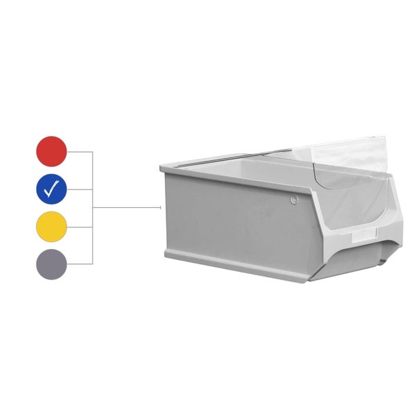 PROREGAL SparSet 5 x Blaue Sichtlagerbox 4.1 Mit Griffstange und Abdeckung HxBxT 15 x 20 x 35 cm 7,2 Liter Sichtlagerbehälter Sichtlagerkasten