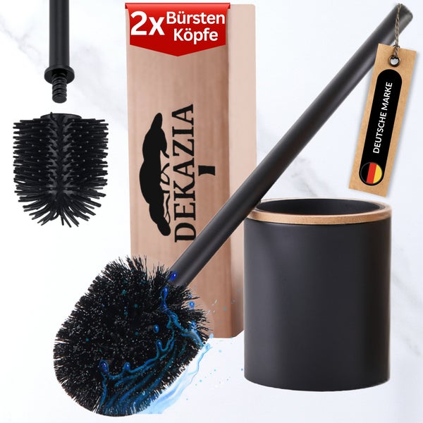 DEKAZIA® Klobürstenhalter schwarz | Klobürste Silikon Klobürste Schwarz Toilettenbürste schwarz matt Wc Bürste Klobürste Silikon Toilettenbürste Silikon Wc Bürste Silikon Toilettenbürstenhalter