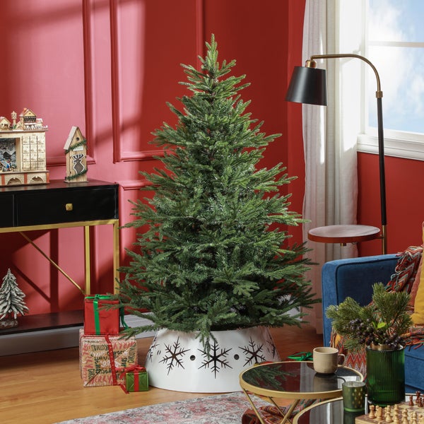 HOMCOM künstlicher Weihnachtsbaum, 150 cm Christbaum mit 1724 Spitzen, klappbar Metallständer, für Weihnachten Deko, Grün