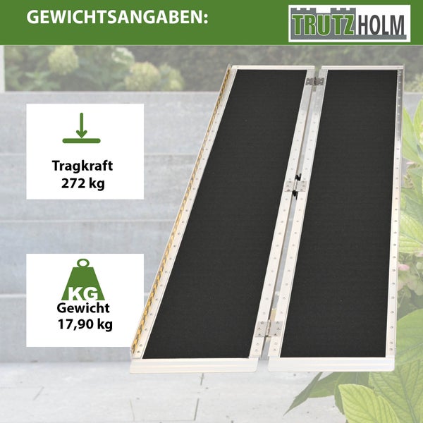 Tragbare, klappbare Rampe von TrutzHolm mit einer Tragkraft von 272 Kilogramm und einem Gewicht von 17,90 Kilogramm