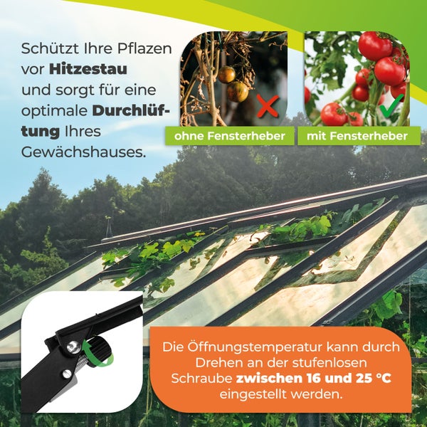 Automatischer schwarzer Gewächshausfensterheber aus Aluminium