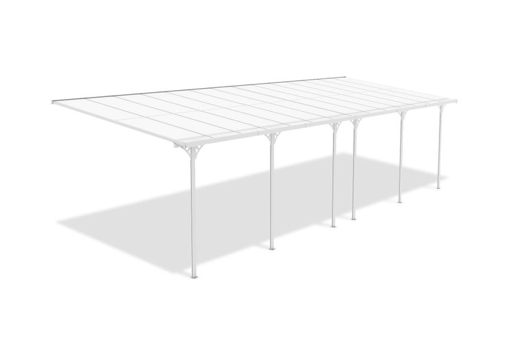 Angebaute Pergola/Carport 27m² KLEO 900L300 Aluminium Weiß
