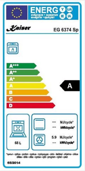 EU Energieeffizienzlabel für Backofen Kaiser EG 6374 Sp mit Energieeffizienzklasse A