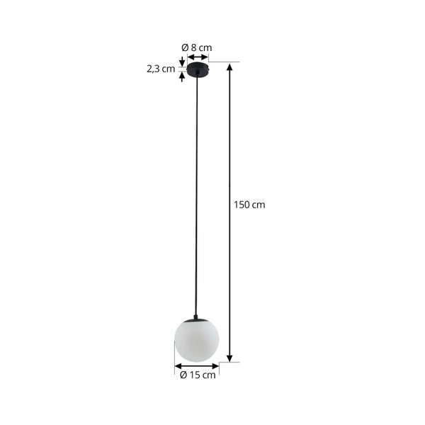 Lucande Pendelleuchte Bidolo in Schwarz aus Glas (1 flammig, E14) - Hängelampe Esstischlampe Hängeleuchte Badezimmerleuchte