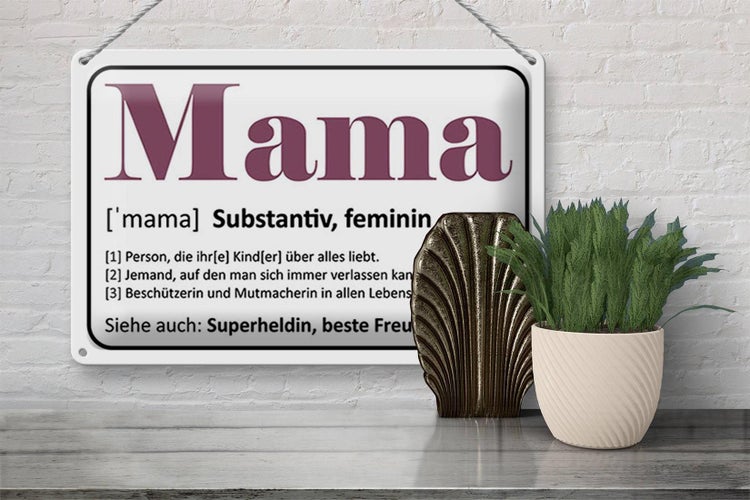 Blechschild Spruch 30x20cm Mama Superheldin beste Freundin