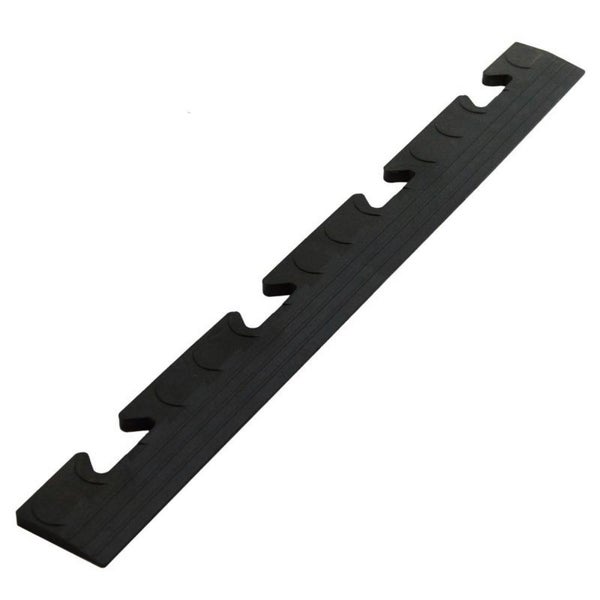 Klickfliesen Bodenplatte Kunststoff Balkon Terasse Garage Werkstatt Camping Fliesen Bodenbelag 50 PVC Klicksystem 10x Randleisten FEMALE schwarz