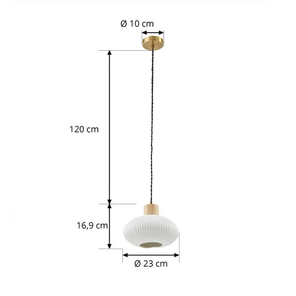 Lindby Pendelleuchte Paulie (Modern) in Weiß aus Keramik (1 flammig, E27) - Deckenlampe Esstischlampe Hängelampe Hängeleuchte Wohnzimmerleuchte