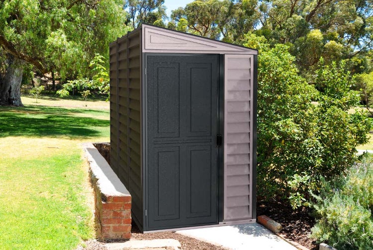 DURAMAX Kunststoff-Gerätehaus 1,2x2,4m Gerätehaus aus Kunststoff in Grau, Geräteschrank mit 4 mm Wandstärke Gartenhaus