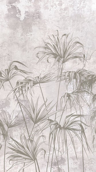 Tapete mit Pflanzenmuster auf strukturierter Oberfläche