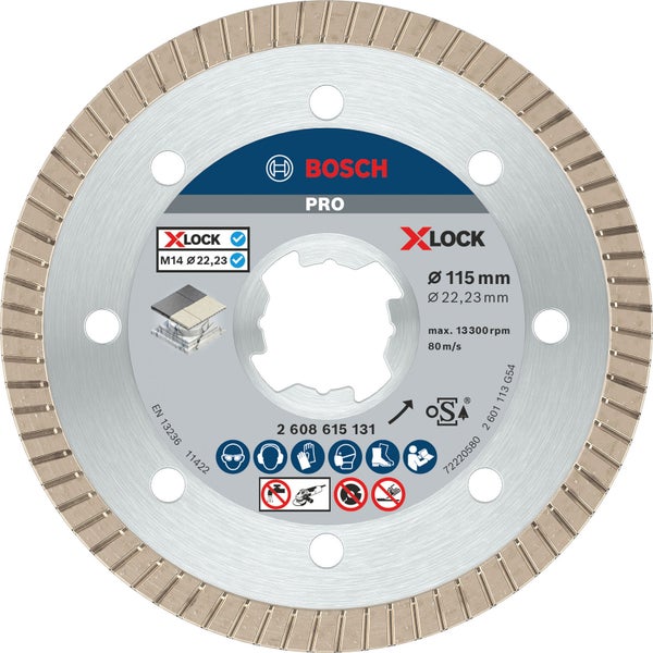 Bosch PRO Ceramic X-Lock Diamanttrennscheibe 115 x 22,23 mm 22,23 mm - 2608615131