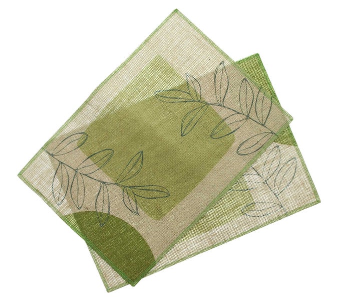 FRANK FLECHTWAREN | Platzmatte Green Nature, 2er Set, JUTE, KUNSTSTOFF, 43 x 30 cm