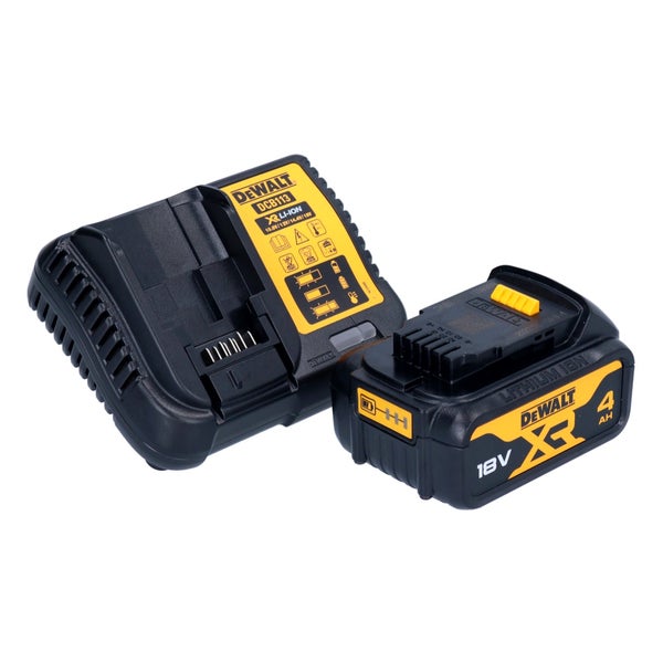 DeWalt Akku Starter-Set mit 18 Volt 4 Amperestunden Lithium-Ionen-Akku und Ladegerät DCB113.