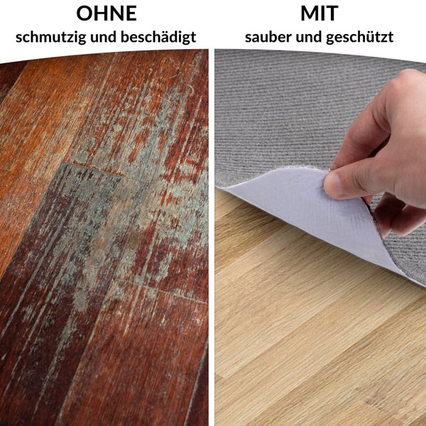 Bodenschutzmatte NEMESIS selbsthaftend für Hartboden Creme Größe: 90x120cm