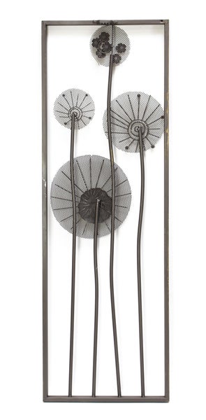 FRANK FLECHTWAREN | Wanddeko Flowers, METALL, 30 x 4 x 90 cm