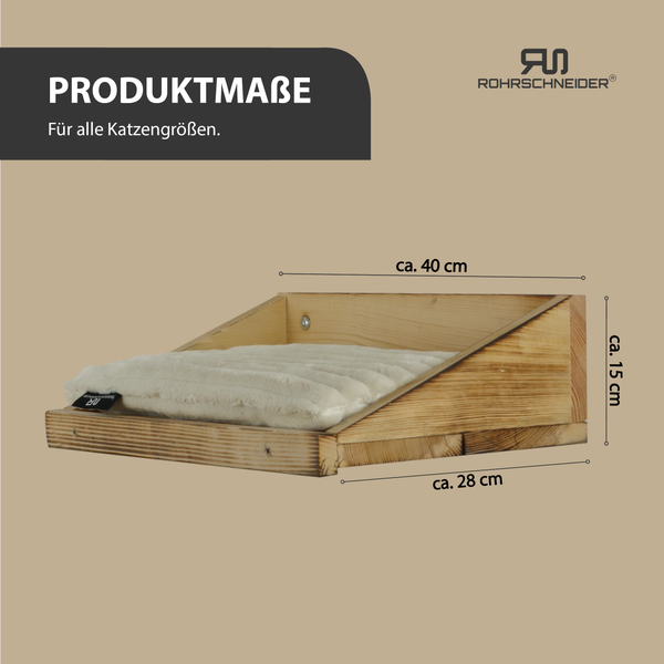 Rohrschneider Wandmulde geflammt+ Kissen mit Füllung Cord Deluxe beige