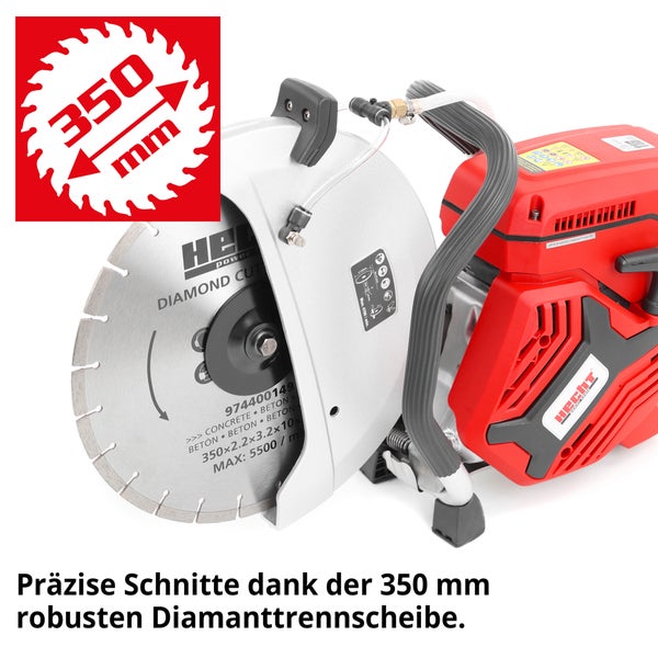 Hecht Steintrennmaschine mit 350 Millimeter Diamanttrennscheibe