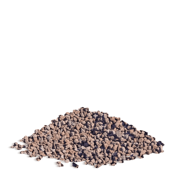 Lavamulch, poröses Vulkangestein für die Gartengestaltung.