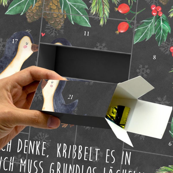 Mr. & Mrs. Panda Befüllbarer Adventskalender Pinguine Kuss - Schwarz