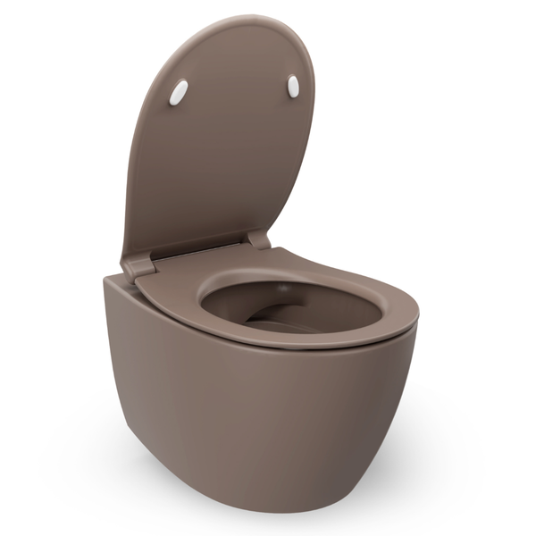 Isvea WC Toilet Badezimmer Wand-WC Taupe mit Softclose-Sitz