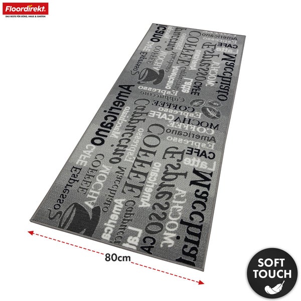 Fußmatte mit Kaffee Schriftzug und der Angabe 80 Zentimeter Breite