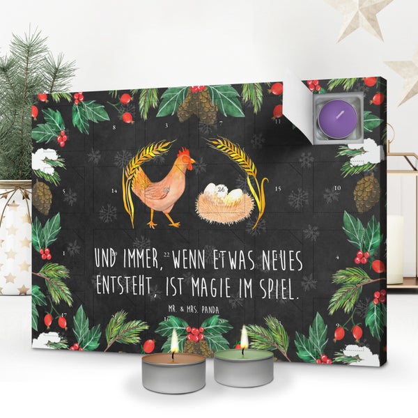 Mr. & Mrs. Panda Duftkerzen Adventskalender Huhn Stolz - Schwarz