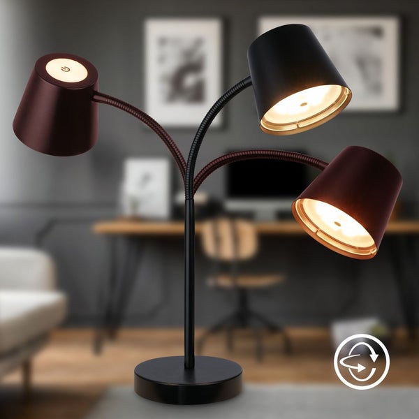 Akku Tischleuchte 5,5 W 500 lm 2700 K H 38,5 cm Biwo schwarz