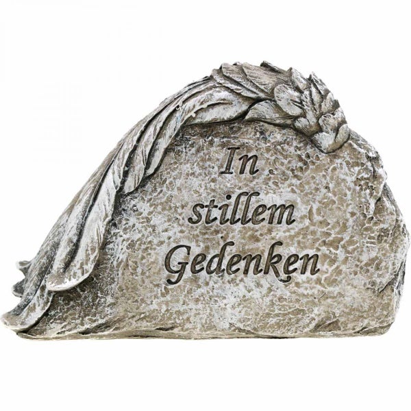 Grabschmuck Gedenkstein mit Aufschrift 'In stillem Gedenken'