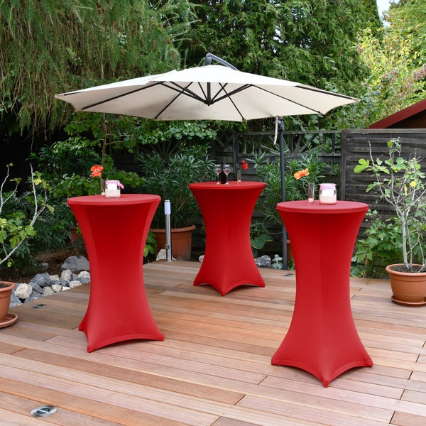 Beautissu Stella Stehtischhusse Ø 80 cm Rot